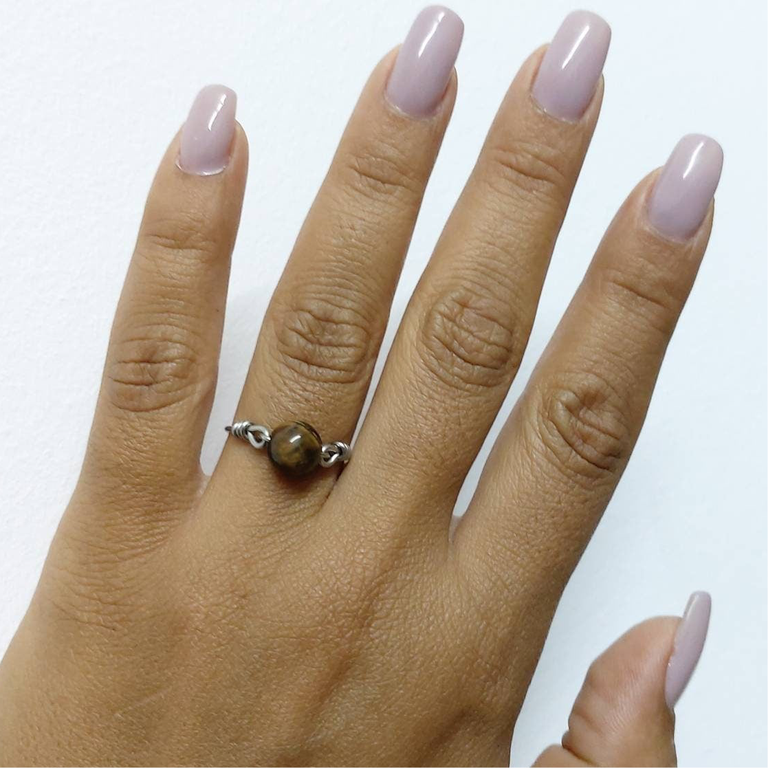 Tiger Eye Wire-Wrapped Ring – Bohemian Gemstone Jewelry