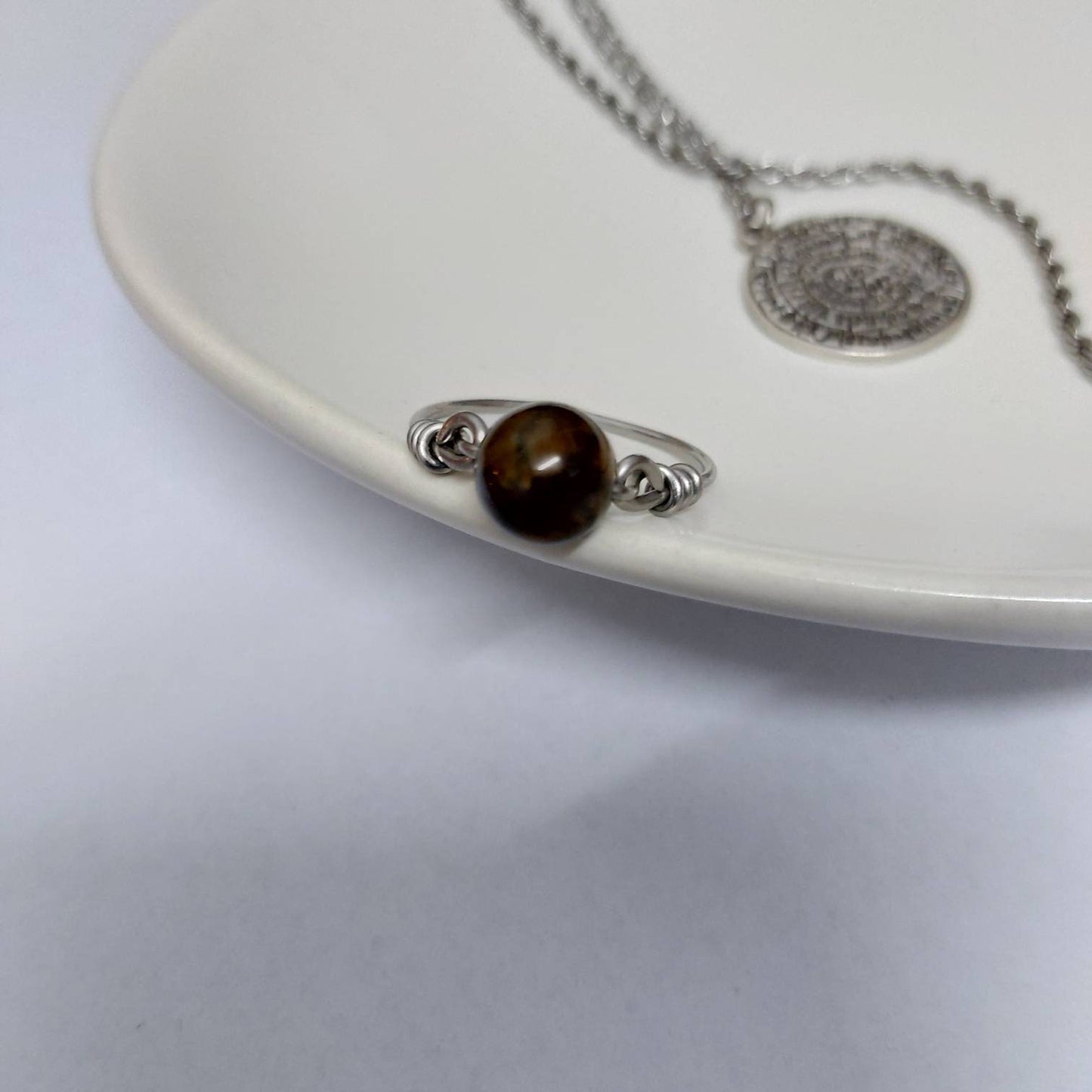 Tiger eye ring , wire ring , boho ring , tiger's eye jewelry , wire wrap ring , simple ring , gift for her , rings for women