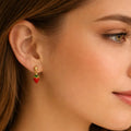 Strawberry Earrings Stud Dangle Fruit Tiny Everyday Gold Filled