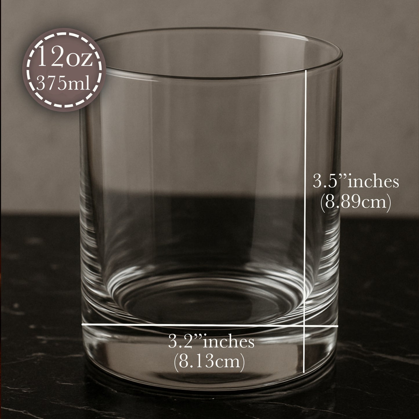 Monogram laser engraved whiskey glass