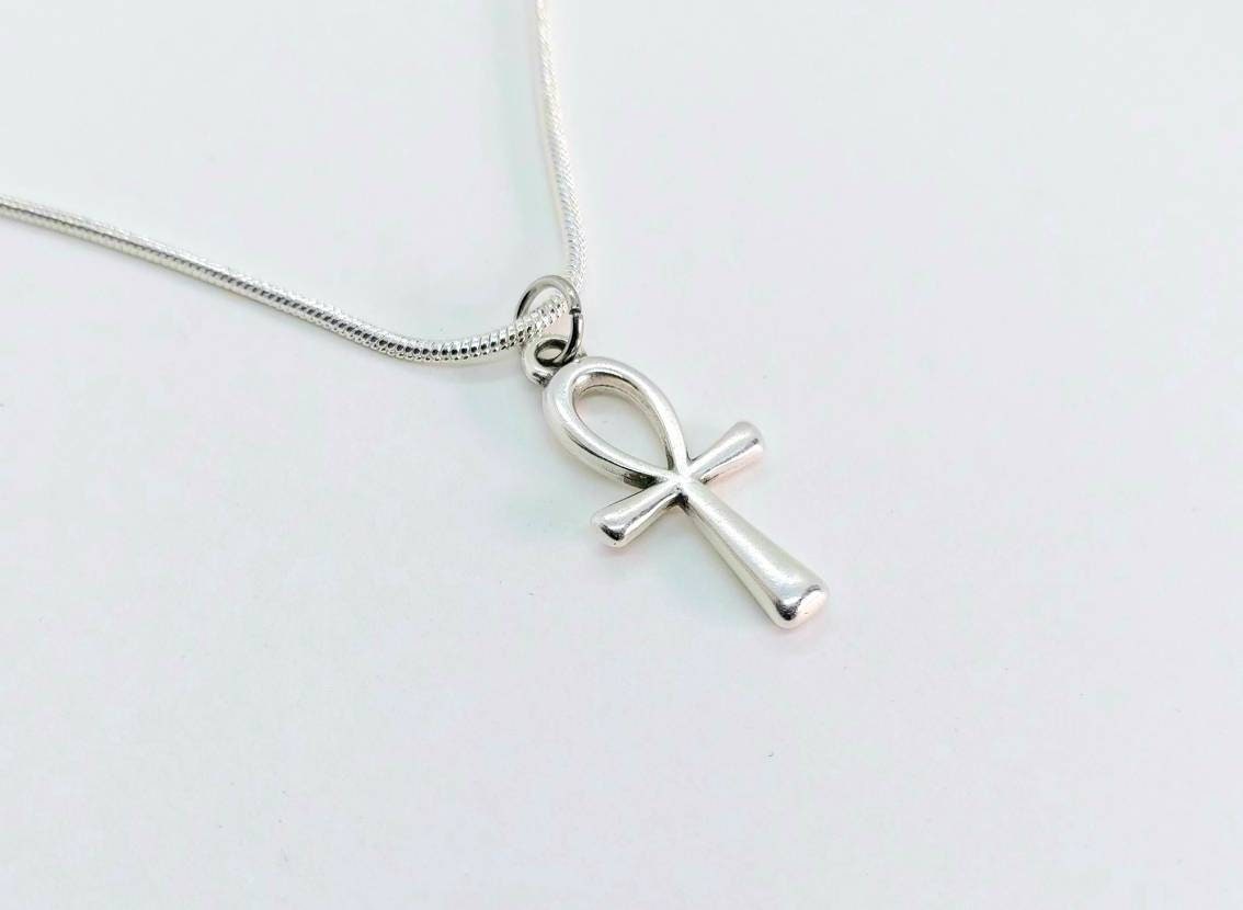 Ankh necklace ,Egyptian ankh jewelry, ankh silver necklace, dainty necklace silver , antique silver necklace, Egyptian cross of life