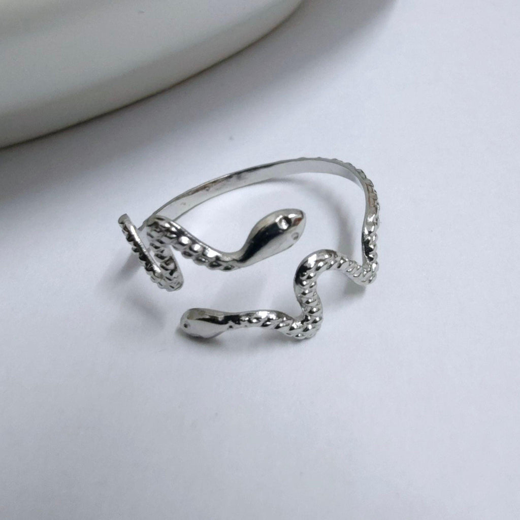 Snake ring, silver ring , statement ring, Open Serpent Band, Snake jewelry, Stacking Animal rings, Dainty ring , bohemian ring adjustable