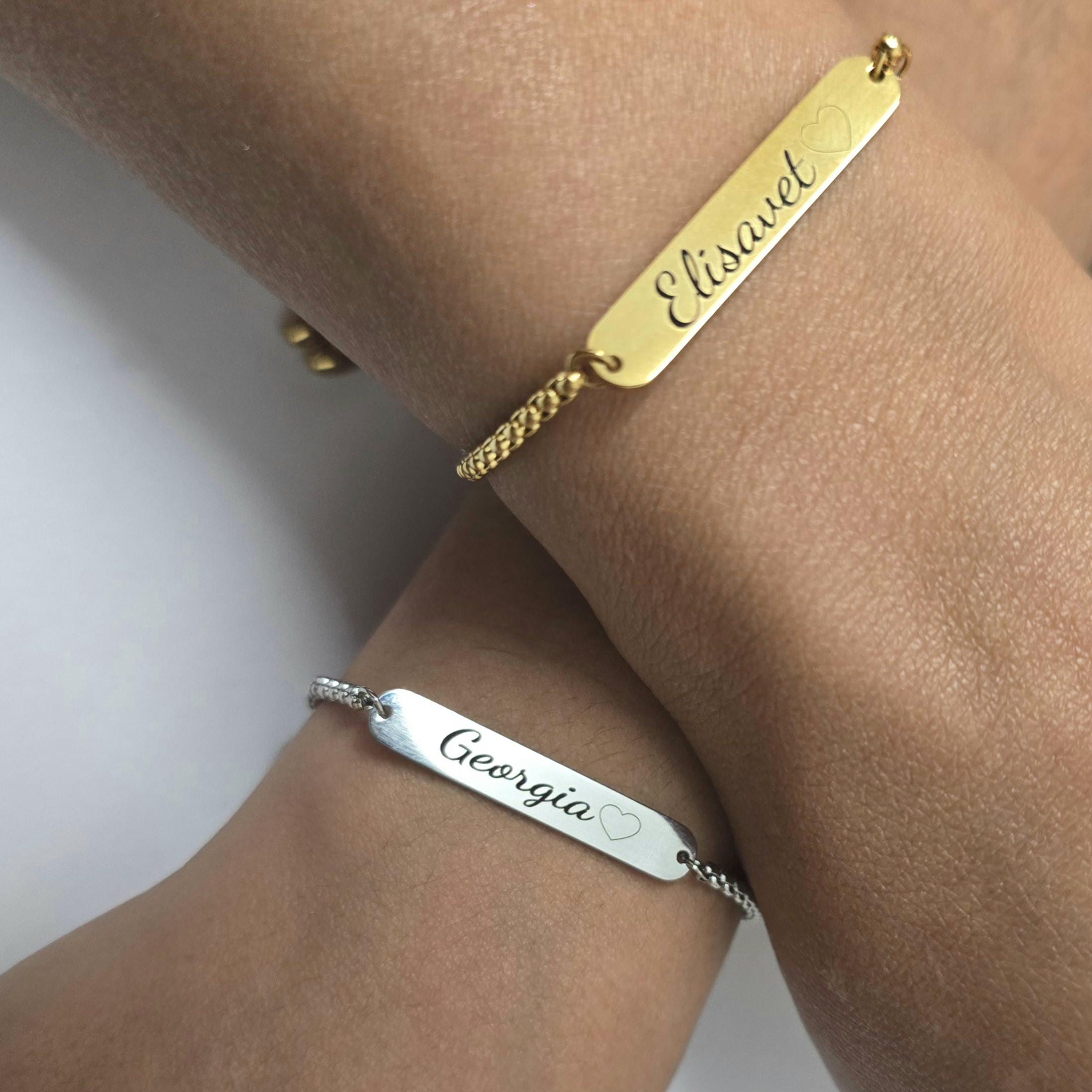 Personalized name Friendship Bracelet Engraved Adjustable , Sister Grandma Auntie Mama Gift Personalized , Morse Code memorial bracelet