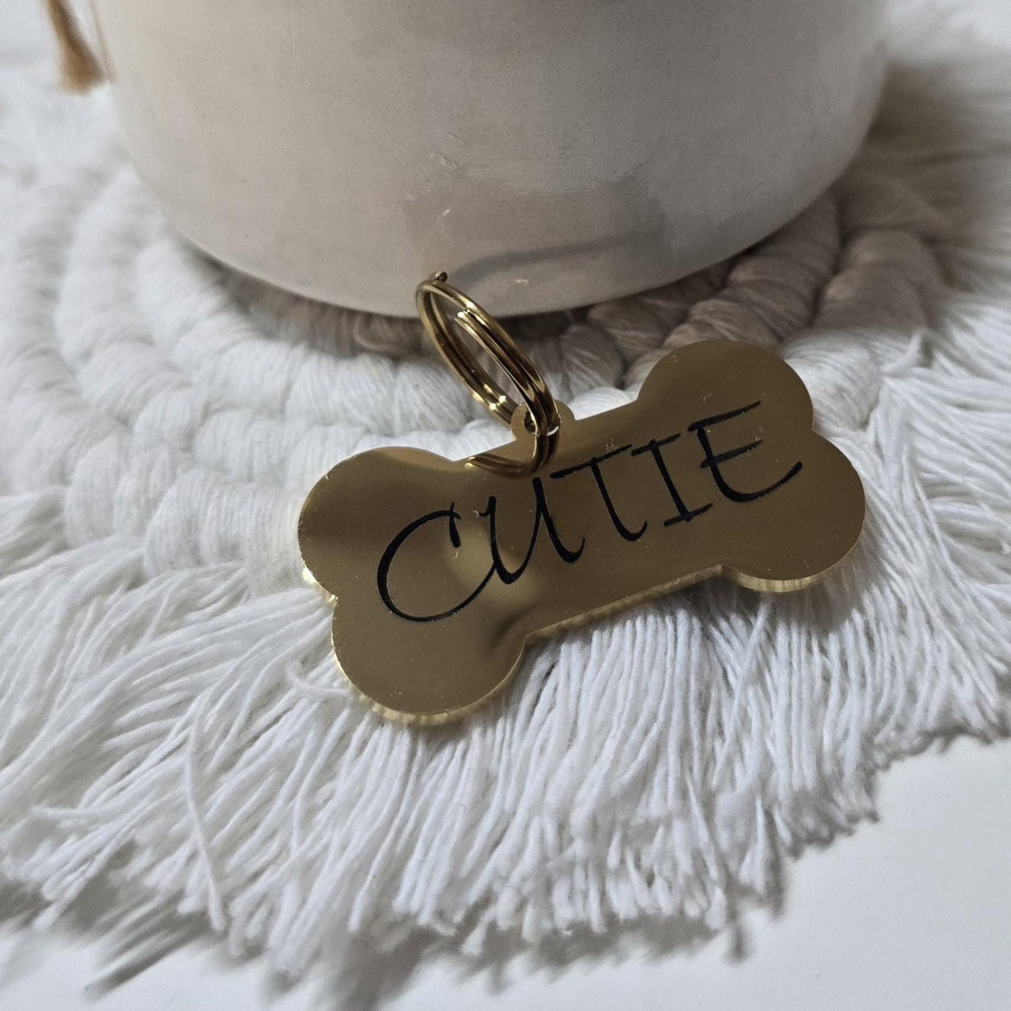 Dog Name Tag – Personalized Bone-Shaped ID Tag , Custom Engraved Stainless Steel Dog tag ID Durable & Long-Lasting Perfect Dog lover gift
