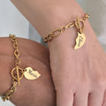 Best friends Bracelets Set of 2 – Personalized Name Split Heart – Gold Filled or Silver BFF Bracelet – Custom Gift for Best Friend