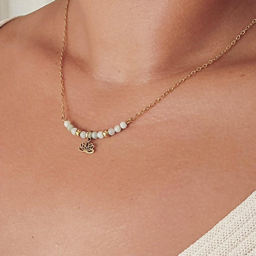 Jade Necklace – Simple Gold Jadeite Pendant, Dainty Charm Necklace, Minimalist Jewelry Gift for Mom or Her, Birthstone Necklace