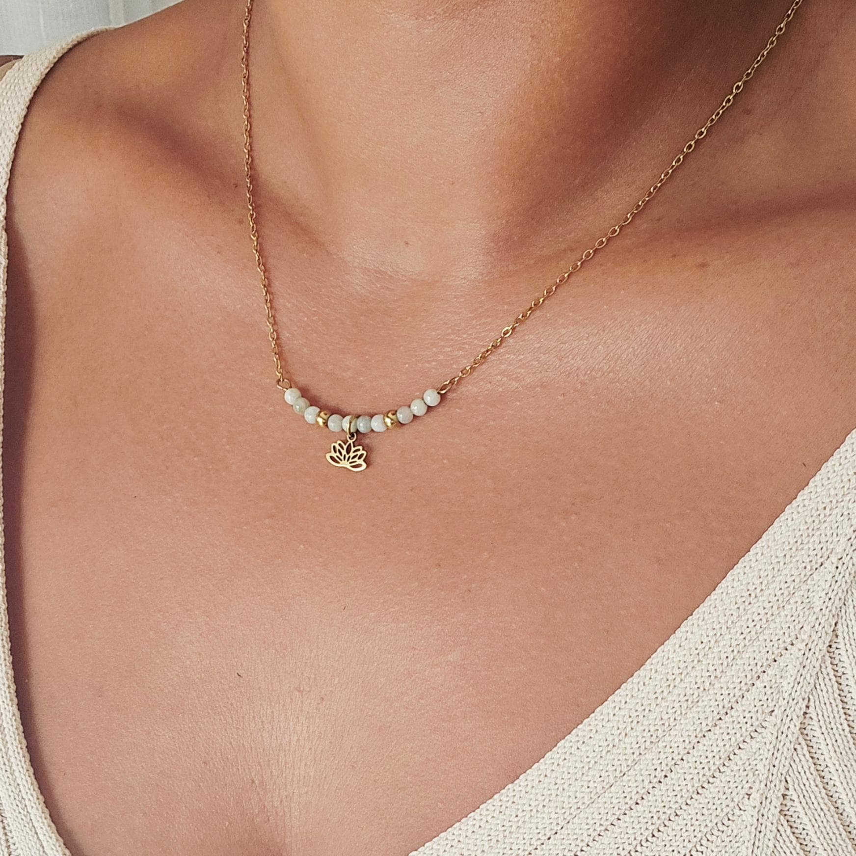 Jade Necklace – Simple Gold Jadeite Pendant, Dainty Charm Necklace, Minimalist Jewelry Gift for Mom or Her, Birthstone Necklace