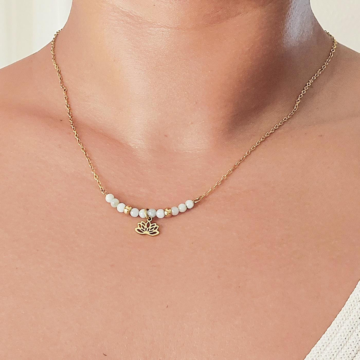 Jade Necklace – Simple Gold Jadeite Pendant, Dainty Charm Necklace, Minimalist Jewelry Gift for Mom or Her, Birthstone Necklace