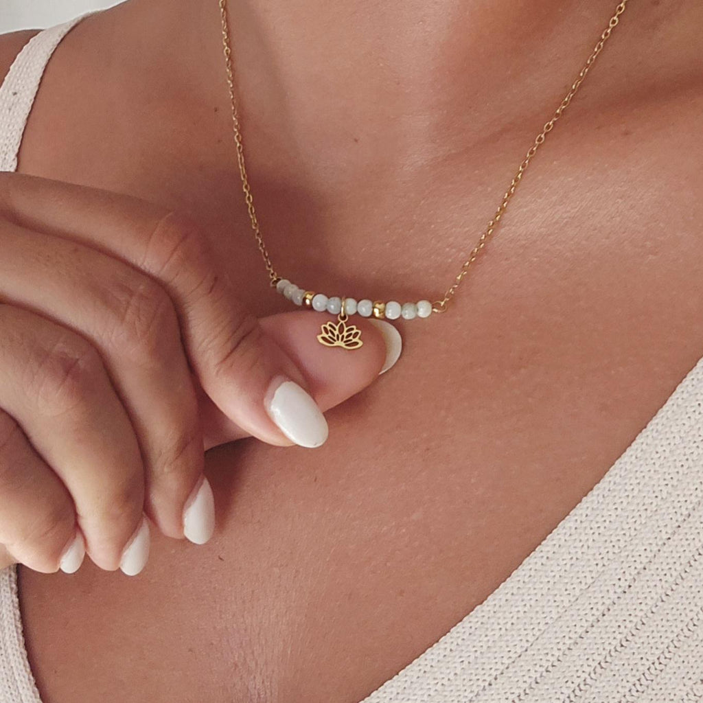 Jade Necklace – Simple Gold Jadeite Pendant, Dainty Charm Necklace, Minimalist Jewelry Gift for Mom or Her, Birthstone Necklace