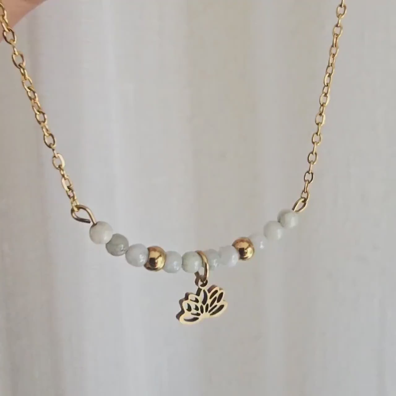 Jade Necklace – Simple Gold Jadeite Pendant, Dainty Charm Necklace, Minimalist Jewelry Gift for Mom or Her, Birthstone Necklace